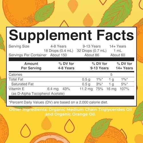 MaryRuth Organics USDA Vitamin E Liquid Drops 2 Month Supply | Bone and Joint Health | Cognitive Health for Adults and Kids | Sugar Free, Vegan, Non-GMO, Gluten Free | 2 Ounces - görsel 4