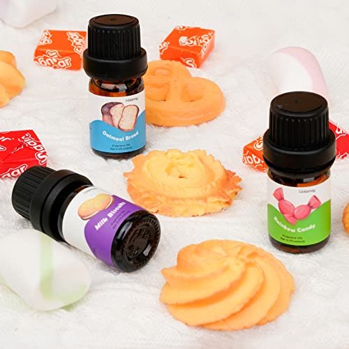 Fragrance Oils, Holamay Dessert Scented Essential Oils for Soap Candle Making, 10x5ml - Creamy Vanilla, Apple Cinnamon, Cookies and More, Aromatherapy Diffuser Oil Scents, Holiday Essential Oil Set - görsel 1