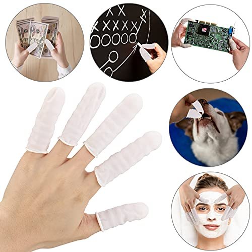 BTYMS 400 Count Latex Finger Cots Large Fingertip Gloves Disposable Finger Rubber Tips Protector Anti-Static - görsel 13