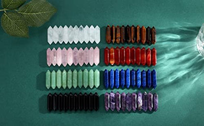10 PCS Clear Quartz Healing Crystals Wands Polished Tumbled Stones Bulk Natural Hexagonal Pointed Reiki Energy Balancing Meditation Therapy Chakra Wand Set Christmas Gift Stocking Stuffers