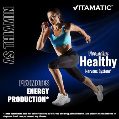 Vitamatic Vitamin B1 (As Thiamine Mononitrate) 100mg – 250 Vegetarian Tablets Supports Energy Production, Nervous System Function & Heart Health*