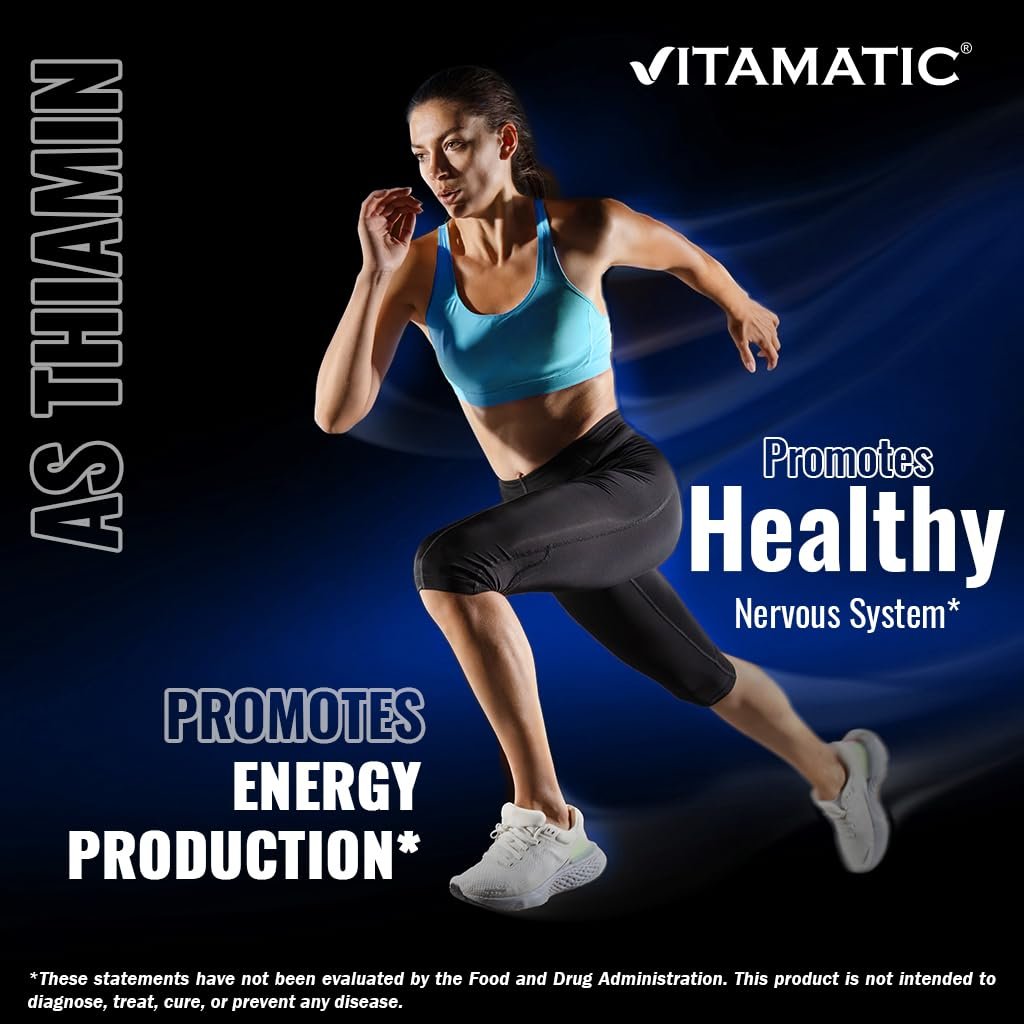 Vitamatic Vitamin B1 (As Thiamine Mononitrate) 100mg – 250 Vegetarian Tablets Supports Energy Production, Nervous System Function & Heart Health* - görsel 7