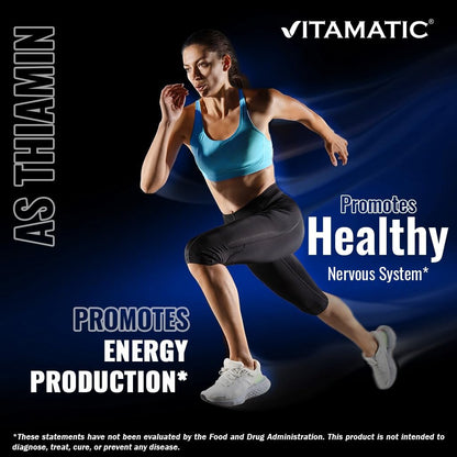 Vitamatic Vitamin B1 (As Thiamine Mononitrate) 100mg – 250 Vegetarian Tablets Supports Energy Production, Nervous System Function & Heart Health*