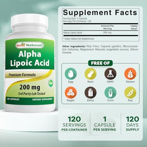 Best Naturals Alpha Lipoic Acid 200 mg - 120 Capsules (Pack of 2) - görsel 3