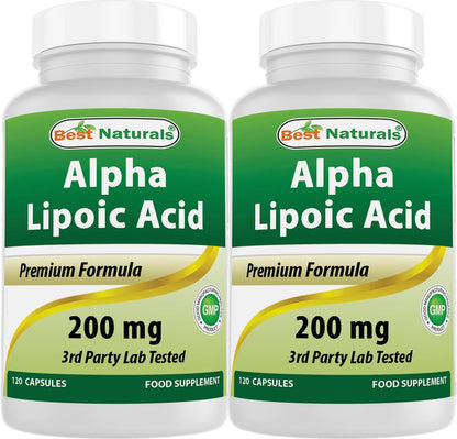 Best Naturals Alpha Lipoic Acid 200 mg - 120 Capsules (Pack of 2)