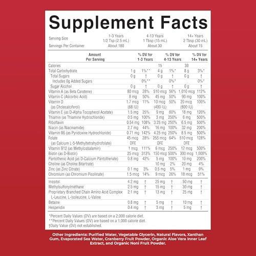 MARYRUTH'S Liquid Multivitamin for Women, Men & Kids | Vitamin A C D E B6 B12 Biotin Zinc | Immunity | Energy Metabolism | 15+ Key Nutrients | Vegan | Non-GMO | Gluten Free | Sugar Free | 15 Servings - görsel 9