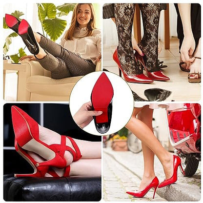 Ashoesert Red Bottoms Sole Protector, Shoe Sole Protector for High Heels, Anti Slip Shoe Grips Pads Compatible with Christian Louboutin Shoes - 2 Pairs (6.0"×4.0", Red)