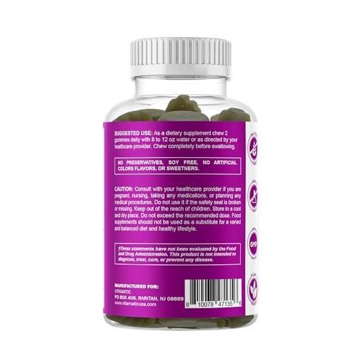 Vitamatic Vegan Thyroid Support Gummies with Iodine & Kelp – 60 Count Improve Your Energy & Increase Metabolism – Plant-Based - görsel 10