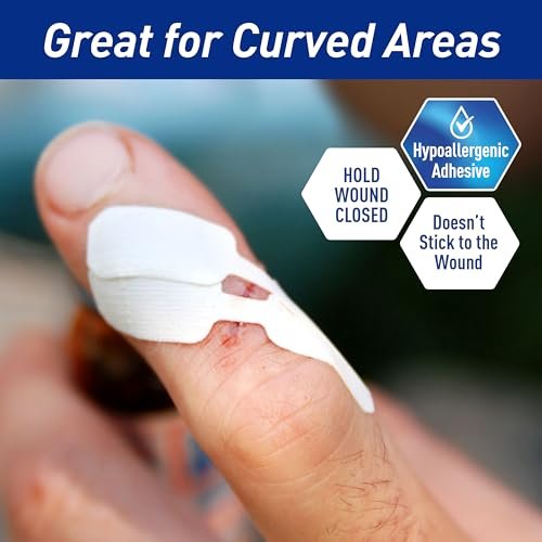 MED PRIDE Butterfly Wound Closure Strips Pack of 100 Sterile Nonstick Hypoallergenic Latex Free Bandages for Cuts and Injuries (Medium) - görsel 4
