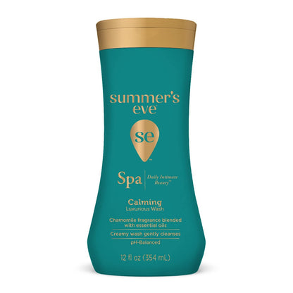 Summer's Eve Spa Calming Daily All-Over Feminine Wash, 12 Fl Oz, pH Balance Feminine Wash Formulated to Remove Odor