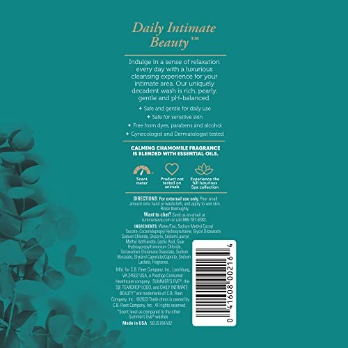 Summer's Eve Spa Calming Daily All-Over Feminine Wash, 12 Fl Oz, pH Balance Feminine Wash Formulated to Remove Odor - görsel 9