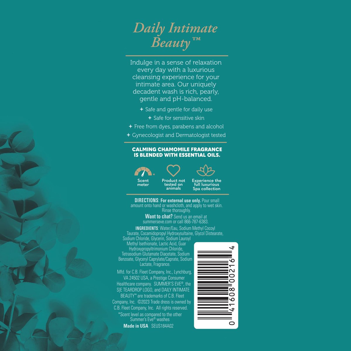 Summer's Eve Spa Calming Daily All-Over Feminine Wash, 12 Fl Oz, pH Balance Feminine Wash Formulated to Remove Odor - görsel 10