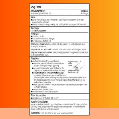 Lotrimin Ultra with No Touch Applicator, 1 Week Athlete's Foot Treatment Cream, Prescription Strength Butenafine Hydrochloride 1%, Cures Most Athlete's Foot Between Toes, Antifungal, 0.7 oz (20 Grams)