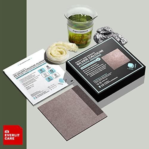 EVERLIT AG Silver Calcium Alginate Wound Dressing | Absorbent Non-Stick Sterile Dressing Pad | Gentle Hemostatic Gauze with Natural Gelling Fiber for Wound Care (4" x 4" | Pack of 10) - görsel 10