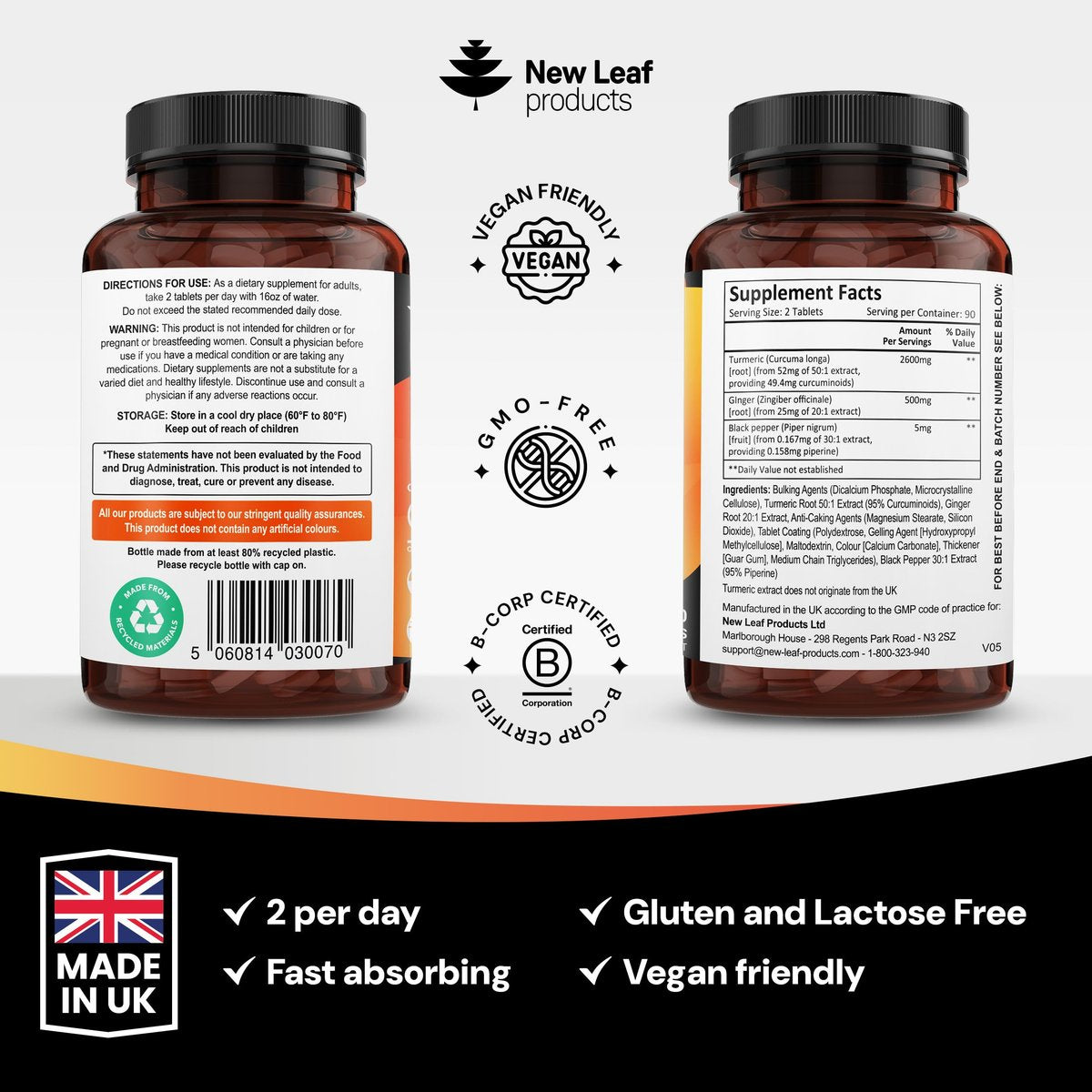 Turmeric Tablets with Black Pepper & Ginger – High Strength Formula: Each tablet delivers a potent dose of – Image 15