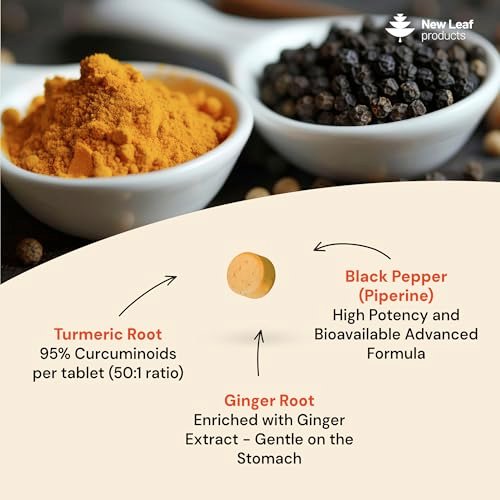 Turmeric Tablets with Black Pepper & Ginger – Tablets, Not Capsules: Our product is formulated as tablets, which – Image 4
