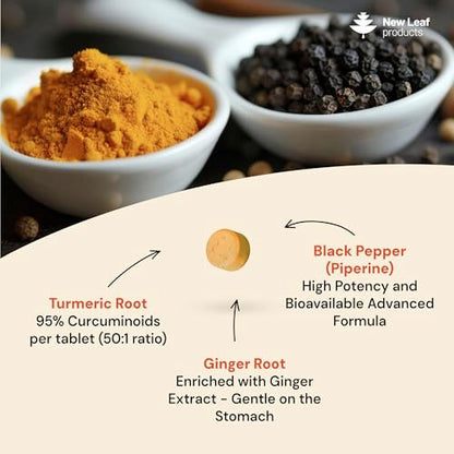 Turmeric Tablets with Black Pepper & Ginger – Tablets, Not Capsules: Our product is formulated as tablets, which – Image 4