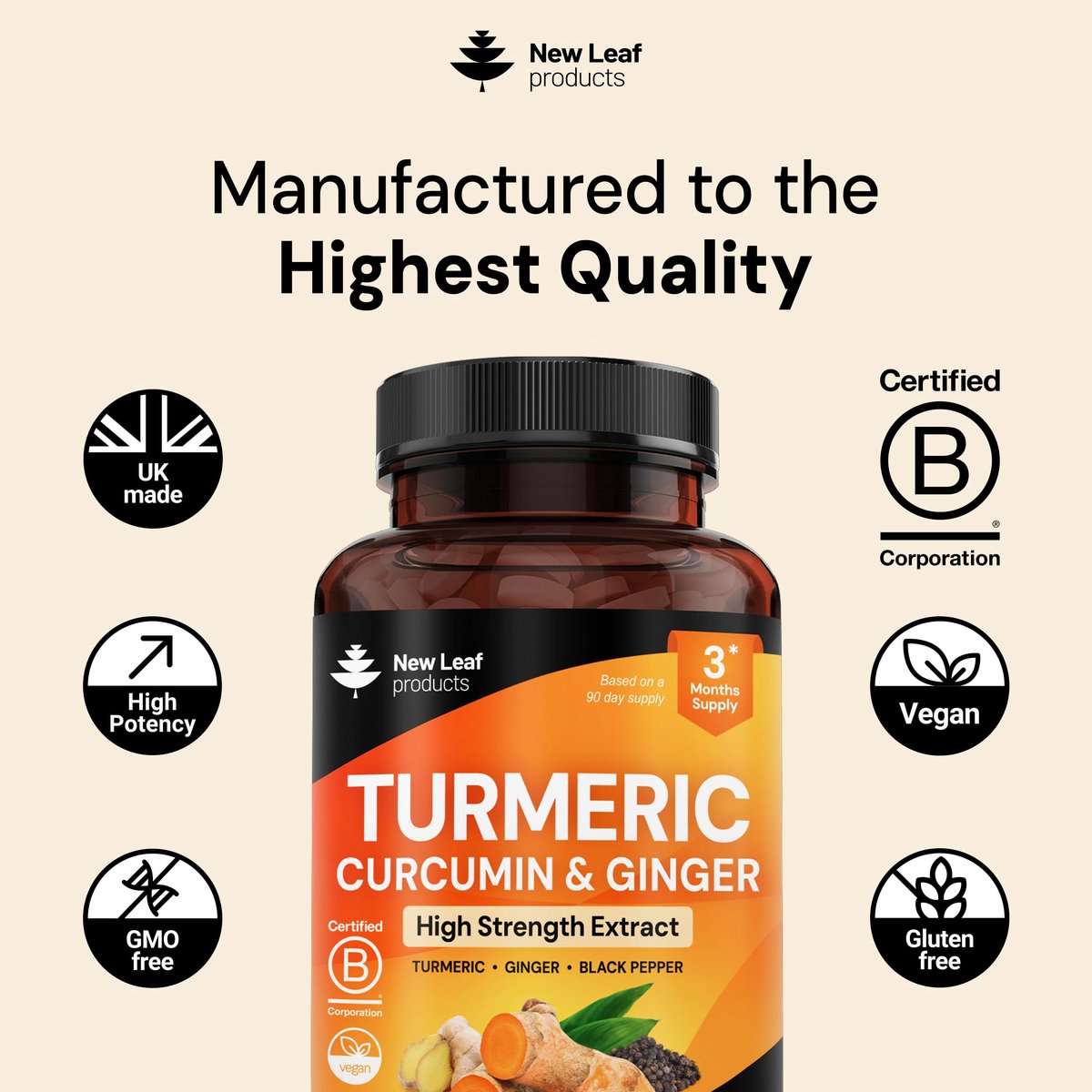 Turmeric Tablets with Black Pepper & Ginger – Form: Tablet – Image 9