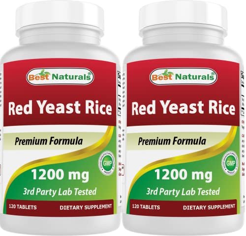 Best Naturals Red Yeast Rice 1200 mg (Non-GMO) 120 Tablets (Pack of 2) - görsel 1