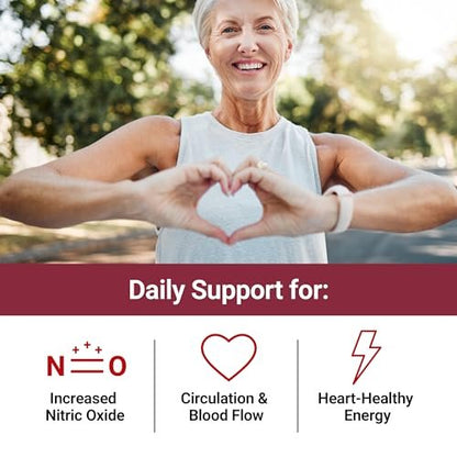 Force Factor Total Beets Blood Pressure Support Supplements with Beet Powder, Great-Tasting Chewables for Heart-Healthy Energy, and Increased Nitric Oxide, 60 Chews