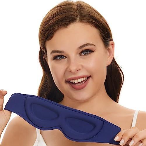 ALASKA BEAR Sleep Mask for Side Sleepers Patented Design, Cup-Shaped and Extra-Soft, 100% Blackout Eye Mask Shades Cover for Men and Women Home or Travel, Machine Washable, Colbot Blue - görsel 3