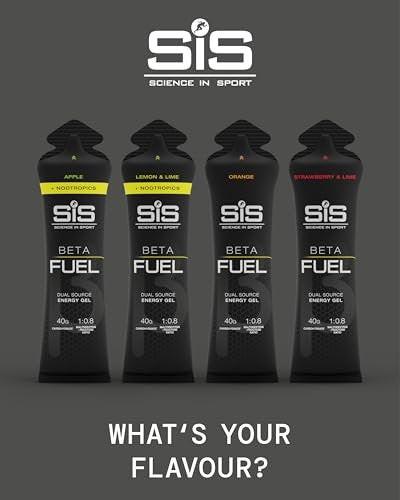 Science in Sport BETA Fuel Gel - Dual-Source Energy Gel - Isotonic Gel - Fast-Absorbing Carbohydrate Energy - Sports Nutrition - Easy on Stomach - Portable - Orange Flavor - 6-Pack