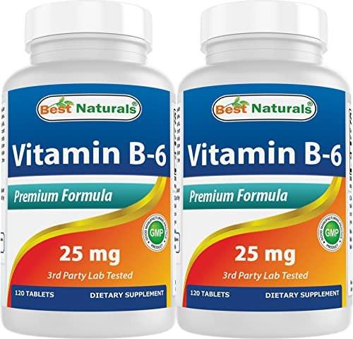 Best Naturals Vitamin B6 25mg, 120 Tablets (120 Count (Pack of 2)) - görsel 2