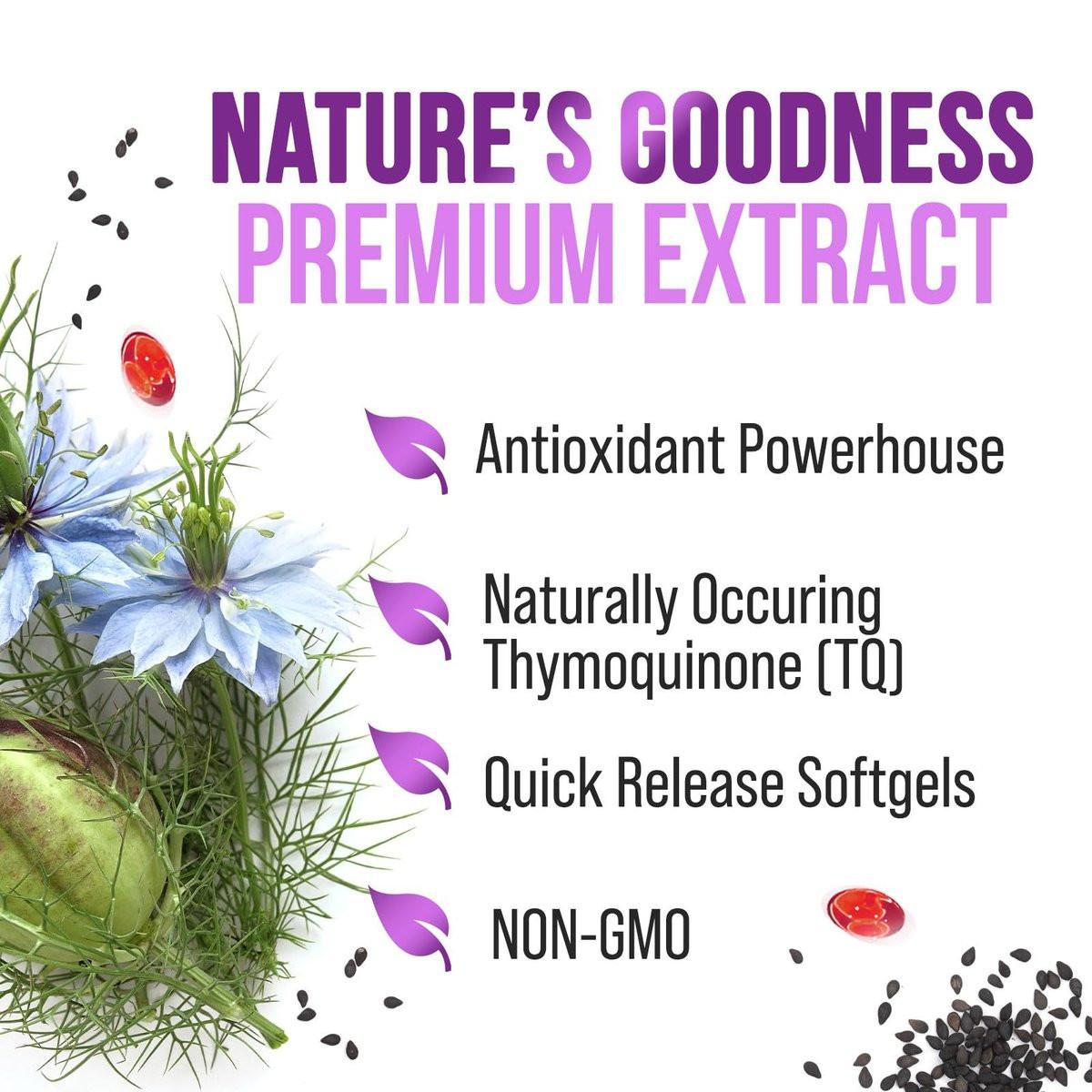 Black Seed Oil Capsules, 1000mg Per Serving - Best Cumin Seed Oil - Pure Nigella Sativa Black Seed Oil & Thymoquinone - Amazing Antioxidant for Skin Support Supplement - Bottled in USA - 60 Softgels - görsel 13