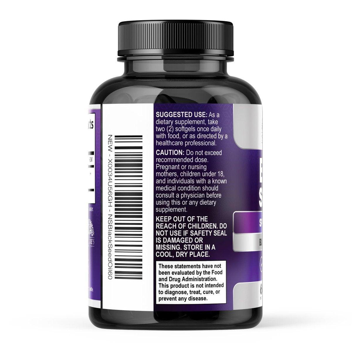 Black Seed Oil Capsules, 1000mg Per Serving - Best Cumin Seed Oil - Pure Nigella Sativa Black Seed Oil & Thymoquinone - Amazing Antioxidant for Skin Support Supplement - Bottled in USA - 60 Softgels - görsel 15