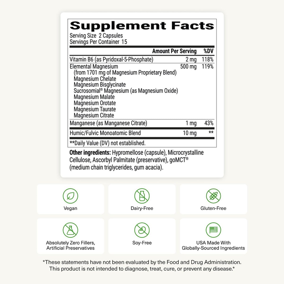 BIOptimizers Magnesium Breakthrough Supplement with 500mg - 7 Forms of Magnesium: Glycinate, Malate, Citrate, and More - Natural Support for Sleep and Cognitive Function -30 Capsules- Calming Vitamins - görsel 6