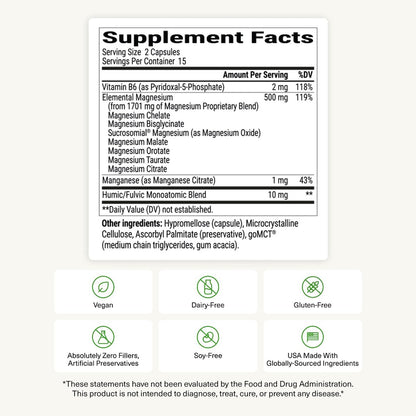 BIOptimizers Magnesium Breakthrough Supplement with 500mg - 7 Forms of Magnesium: Glycinate, Malate, Citrate, and More - Natural Support for Sleep and Cognitive Function -30 Capsules- Calming Vitamins