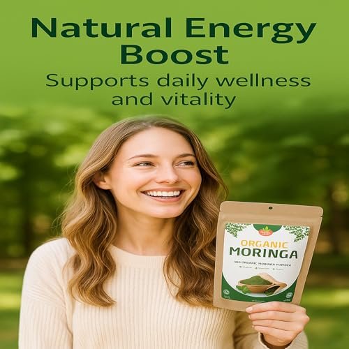 SPICY ORGANIC USDA Certified Organic Moringa Powder 4 oz | Moringa Leaf Powder Organic | Natural Energy, Vegan, Non-GMO, Gluten-Free – for Smoothies, Teas, Cooking – Resealable Pouch - görsel 16