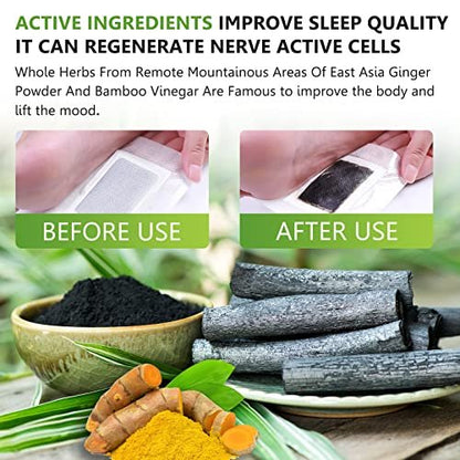 Foot Pads (30 PCS), Natural Bamboo Vinegar Ginger Powder Pad, 10 Count (Pack of 3)