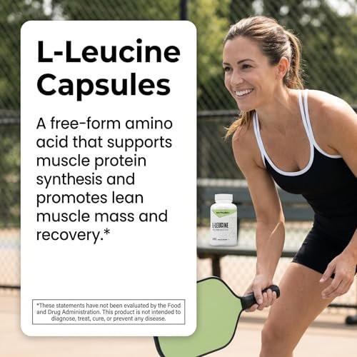 NutraBio L-Leucine Supplement - Optimal Amino Acid for Muscle Growth & Recovery - Naturally Fermented Free Form Leucine Amino Acids Supplement - Vegan, Non-GMO, Gluten Free - 400mg, 180 Capsules - görsel 16