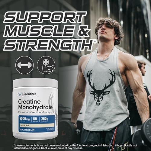 Bucked Up Pure Micronized Creatine Monohydrate for Women and Men - Easy to Mix and Unflavored - 5G Per Serving - 50 Servings - 250 Grams Per Container - görsel 11