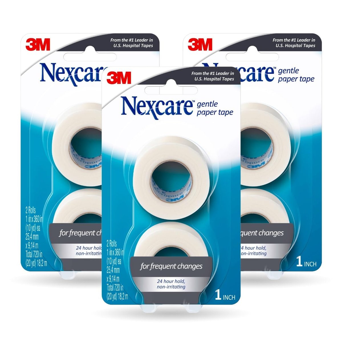 Nexcare Gentle Paper Tape, Medical Paper Tape, Secures Dressings and Lifts Away Gently - 1 In x 10 Yds, 6 Rolls of Tape - görsel 1