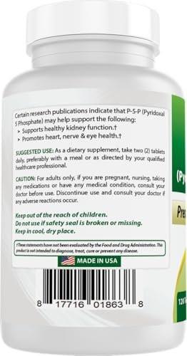 Best Naturals P5P Vitamin B6 (Pyridoxal 5 Phosphate) 100 mg/Serving - 120 Tablets - an Active Form of Vitamin B6. - görsel 14