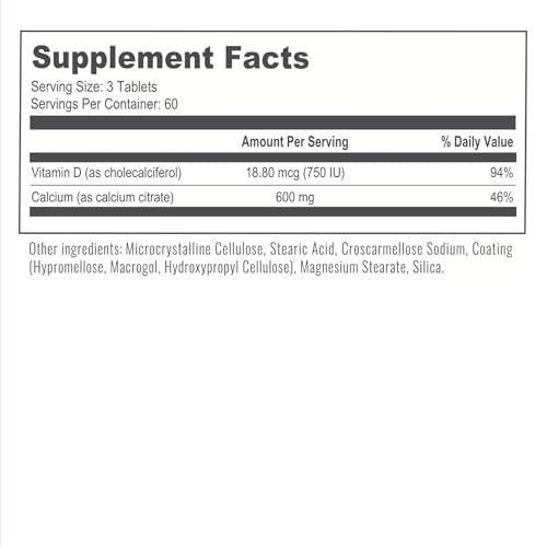 BariatricPal Easy Swallow Calcium Citrate (600mg) and D3 Coated Tablets – 180 Count (30-Day Supply) - görsel 2