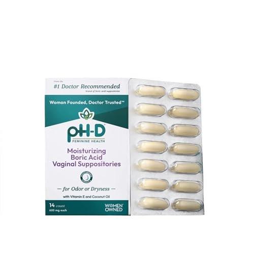 pH-D Feminine Health Support - Boric Acid Moisturizing Suppository - Woman Owned - for Vaginal Odor - Paraben-Free and Cruelty-Free - 14 Count - görsel 15