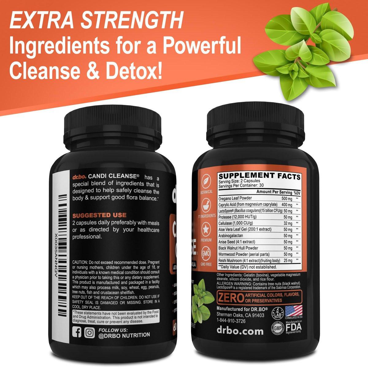 Candi Cleanse Support Supplement Pills - Anti Overgrowth Supplements for Women & Men - Extra Strength Balance Control Probiotic Complex Cleanser - Natural Oral Herbal Oregano & Caprylic Acid Capsules - görsel 17