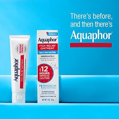 Aquaphor Children's Itch Relief Ointment, 1% Hydrocortisone Anti Itch Ointment for Skin Irritation, Insect Bites, Psoriasis, Skin Rashes Eczema & Poison Ivy, Fragrance Free, 1 Oz Tube, Pack of 2 - görsel 1