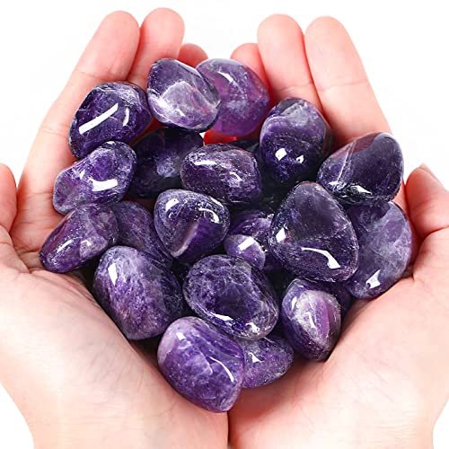 DUQGUHO Amethyst Healing Crystals Stones Set Natural Bulk Crystals Tumbled Polished Irregular Crystal Stones Bulk Rocks 0.45 lbs - görsel 12