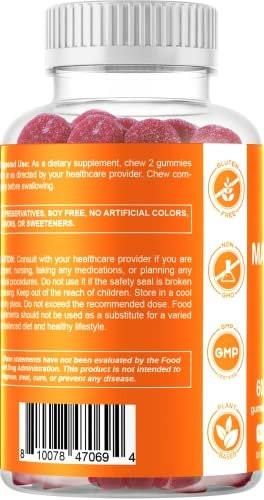 Vitamatic Magnesium Gummies 600mg per Serving – 60 Vegan Count for Relaxation, Muscle, Bone, and Energy Support