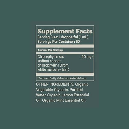Juna Liquid Chlorophyll Drops – Daily Detox, Cellular Vitality, Internal Deodorizer | 3X Strength | Made with Real Lemon + Mint | Sugar-Free, Zero Fillers, Alcohol-Free