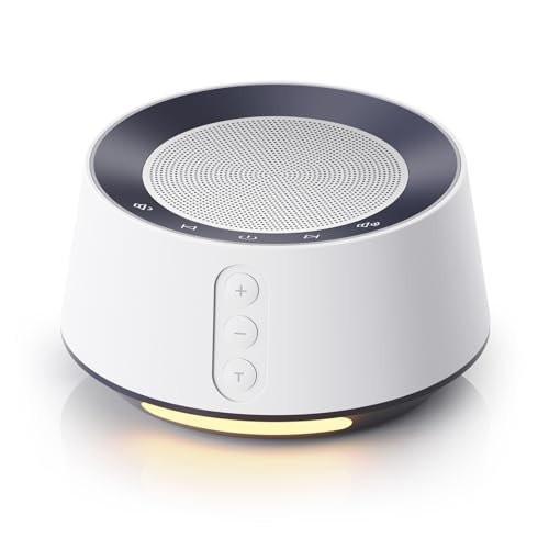BGOVERSS White Noise Sound Machine with 20 Soothing Sounds, 10 Colors Night Light Sleep Machines Home Office Travel, 5 Timers and Memory Feature Sound Machine for Nursery Baby Kids Adults (White) - görsel 1