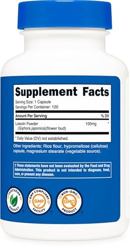 Nutricost Luteolin 100mg 120 Capsules - Vegetarian Friendly, Non-GMO, Gluten Free - görsel 2
