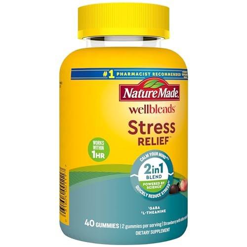 Nature Made Wellblends Stress Relief Gummies, L theanine 200mg to Help Reduce Stress, with GABA 100mg, Same Day Stress Support, 40 Strawberry Flavor Gummies - görsel 13