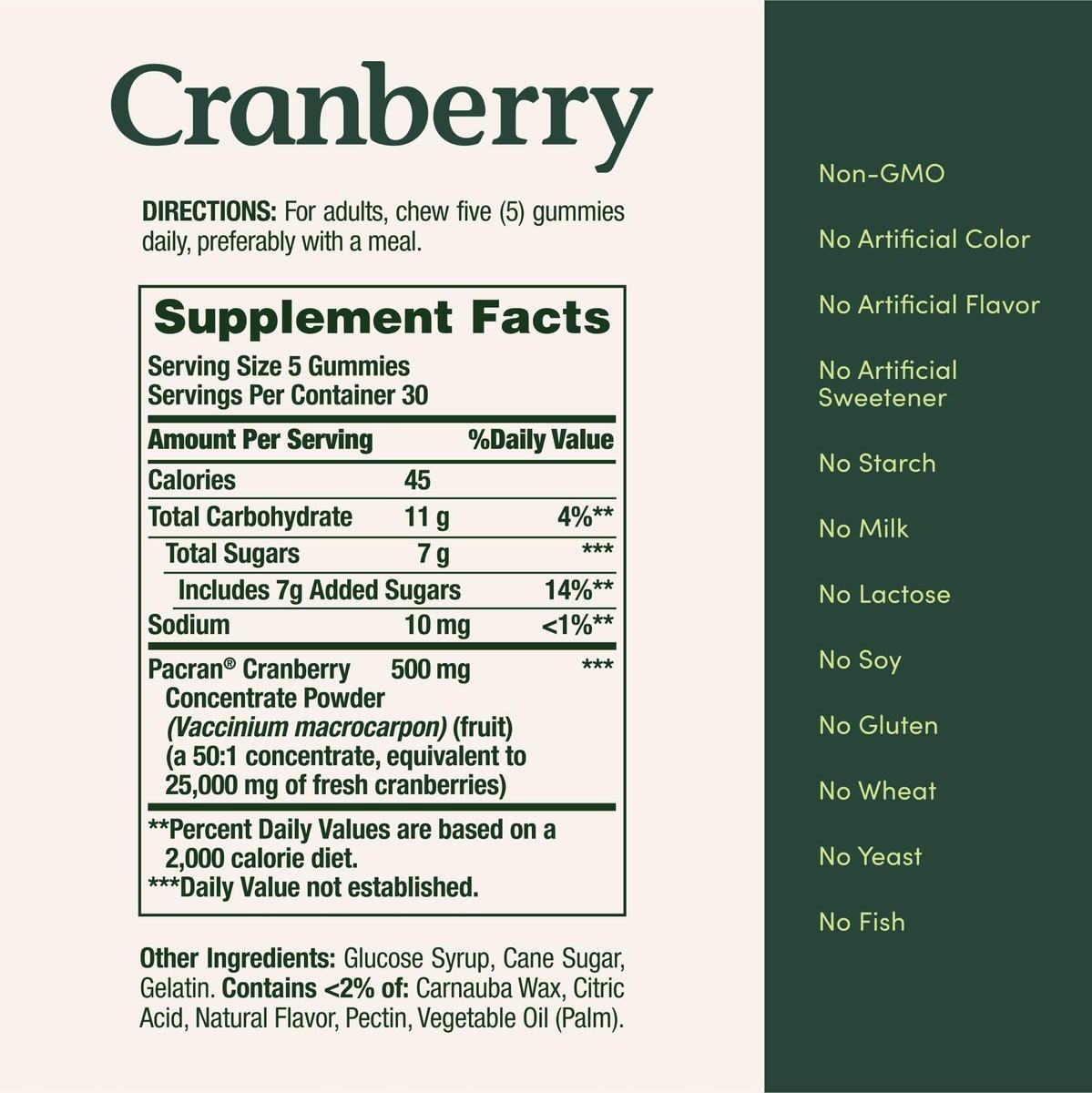 Nature's Bounty Cranberry Gummies for Urinary Tract Support, 500 mg, Cran-Raspberry Flavor, 150 Count - görsel 3
