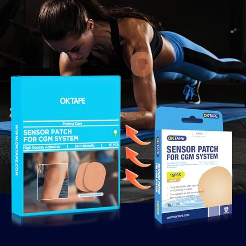 OK TAPE Adhesive Patches for MEDTRONIC Guardian and Other Sensor, Waterproof & Sweatproof CGM Patches, Long Last Sensor Patches 15 PCS, Beige - görsel 2