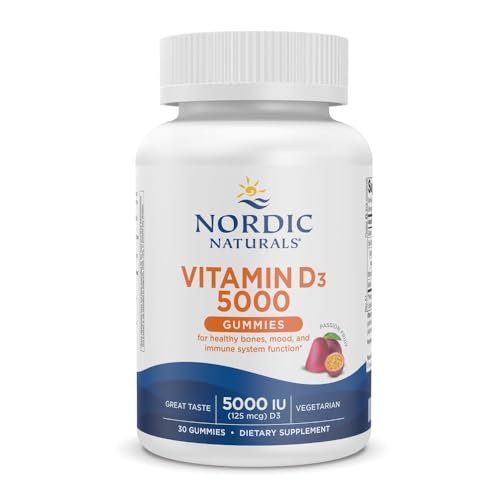Nordic Naturals Vitamin D3 5000 Gummies, Passion Fruit - 30 Gummies - Support for Healthy Bones, Mood, & Immune System - Vegetarian - Non-GMO - 30 Servings - görsel 2